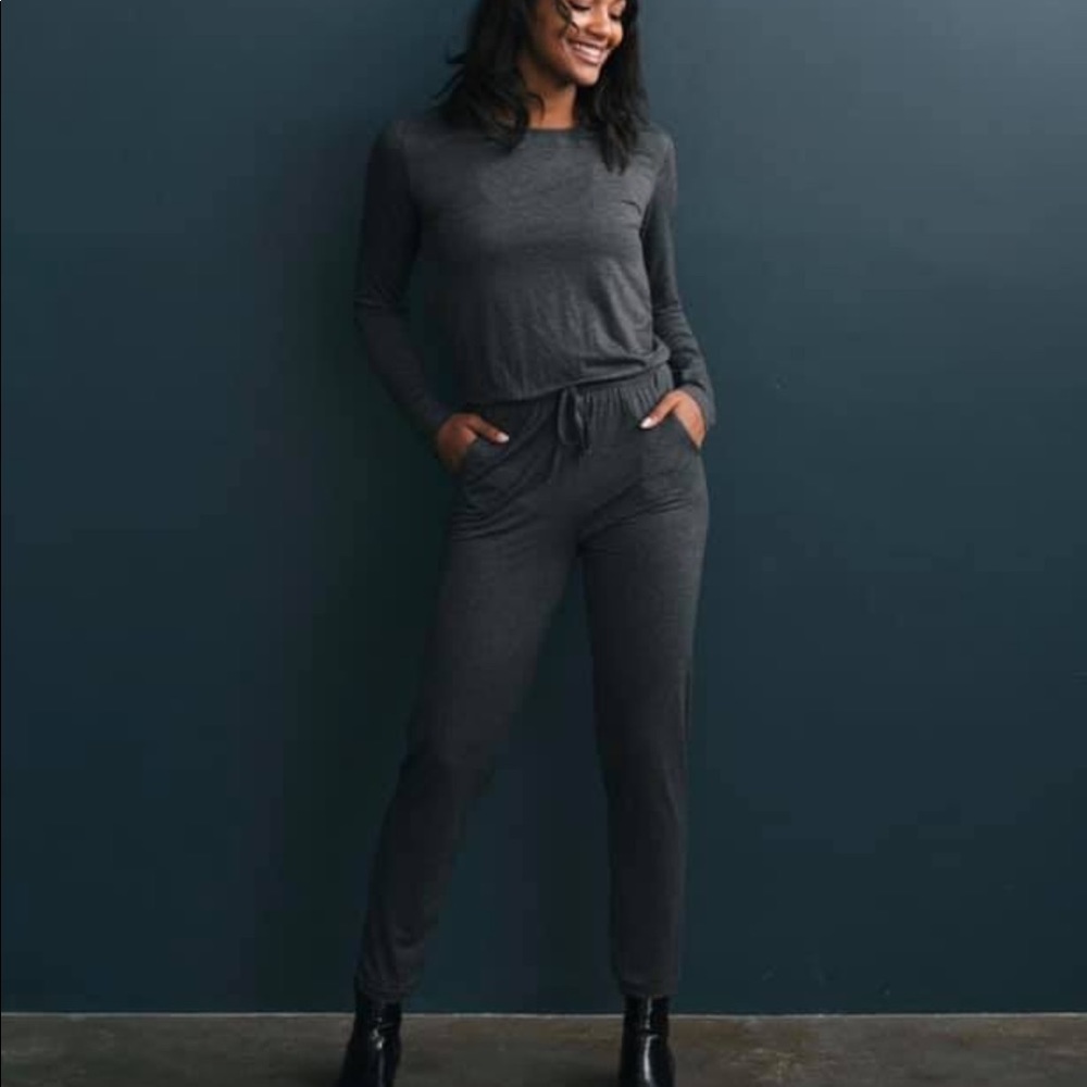 Zyia Gray long sleeve jumpsuit Medium